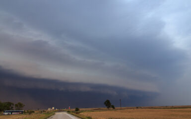 A summer shelf cloud in Northern Oklahoma on August 12, 2011