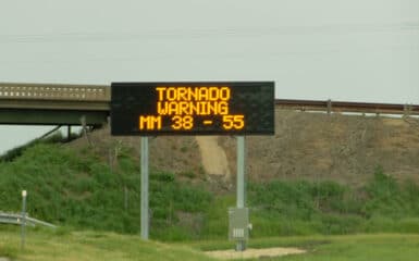 Tornado Warning on I-35 in Kansas