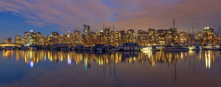 The Vancouver Skyline over the Vancouver Harbour from Stanley Park