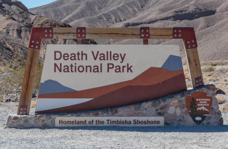 Sign at the entrance to Death Valley