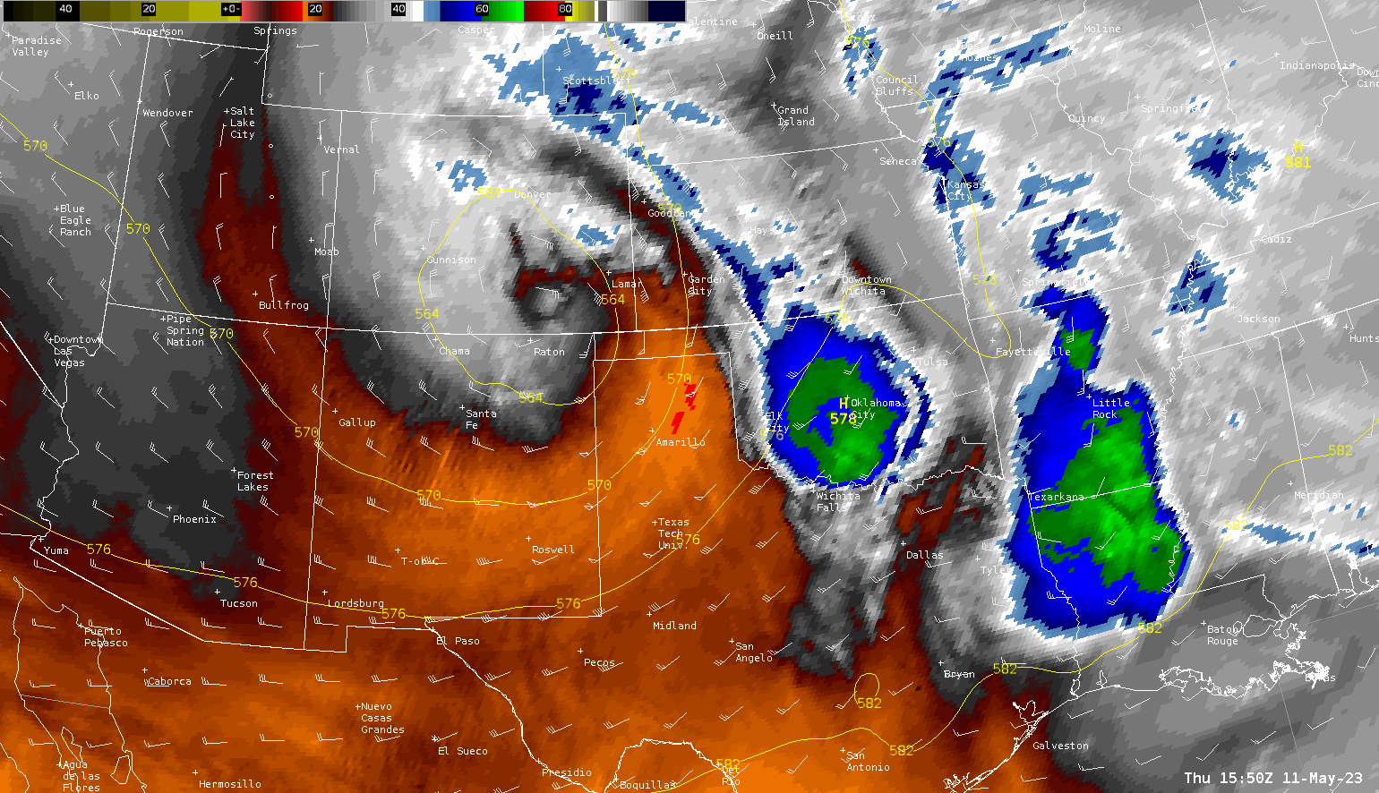 Mid Level Water Vapor Loop - May 11, 2023 1900Z/2pm CDT