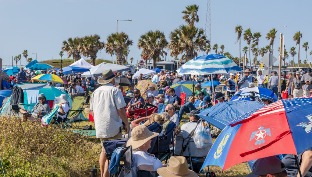 Crowd watching SpaceX Launch